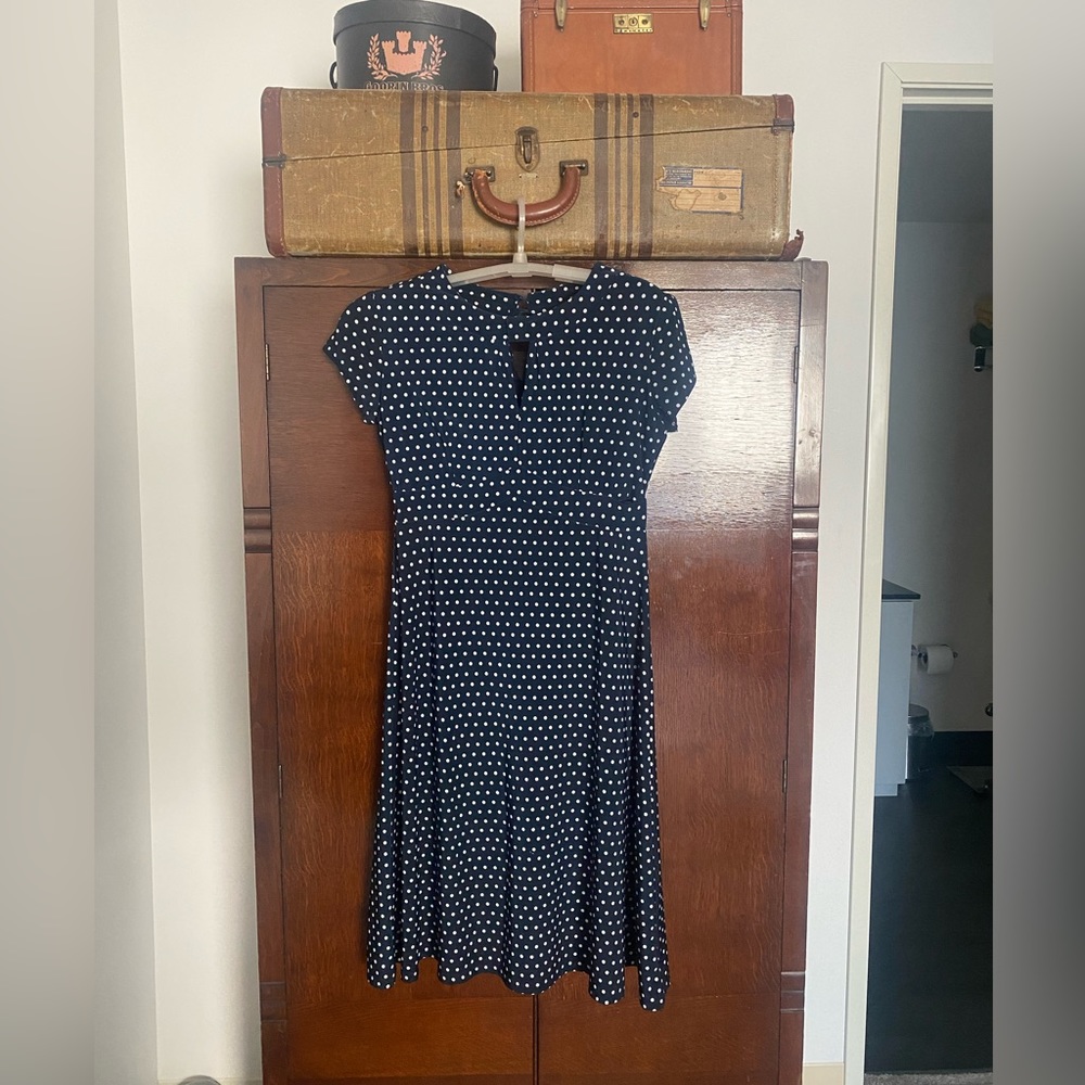Navy Lindy Bop swing tea dress